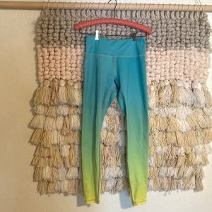 Flexi Lexi yoga leggings dip dye turquoise size small